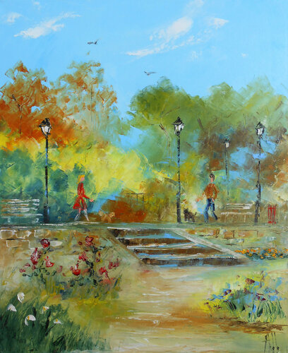 Rencontre au Parc di Axelle Bosler, Pittura in vendita su Singulart