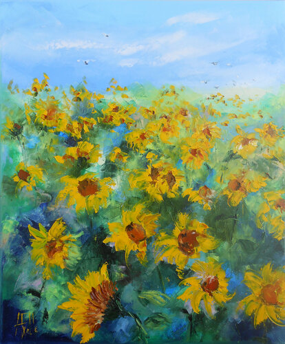 Les Tournesols by Axelle Bosler, Painting for Sale on Singulart