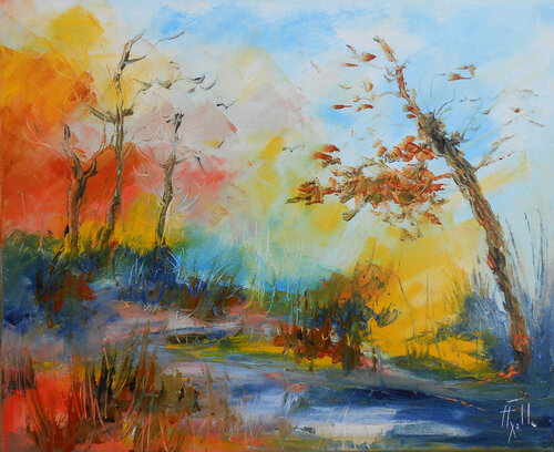 Paysage imaginaire by Axelle Bosler, Painting for Sale on Singulart