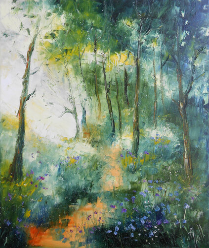 Le petit Bois de violettes di Axelle Bosler, Pittura in vendita su Singulart