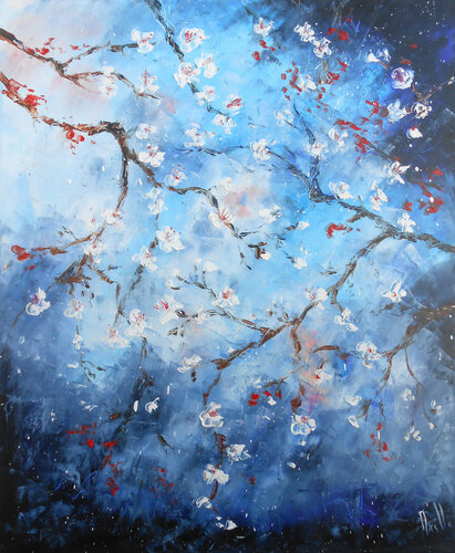Cerisiers blancs du Japon (Série Japonisante I) by Axelle Bosler, Painting for Sale on Singulart