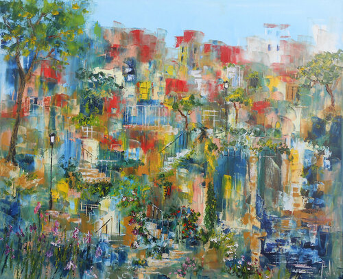 Cité au printemps di Axelle Bosler, Pittura in vendita su Singulart