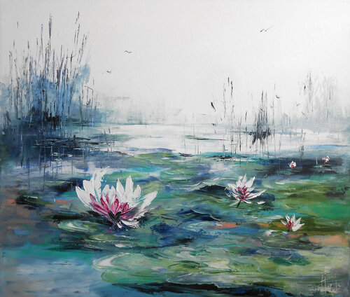 Fleurs de Lotus de Axelle Bosler, Pintura a la venta en Singulart