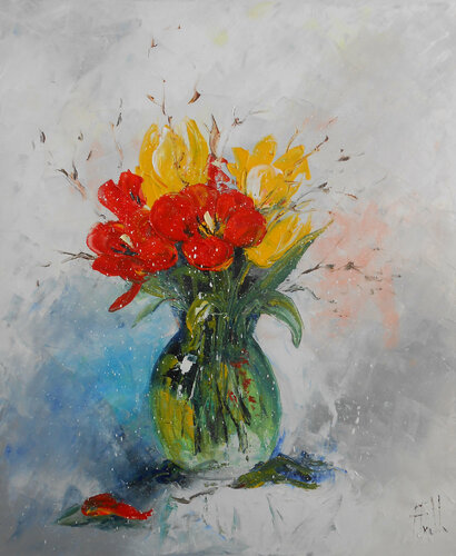 Bouquet de Tulipes by Axelle Bosler, Painting for Sale on Singulart