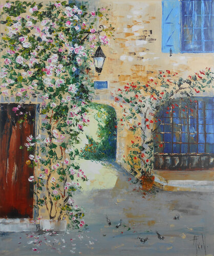 Le Passage des Rosiers di Axelle Bosler, Pittura in vendita su Singulart