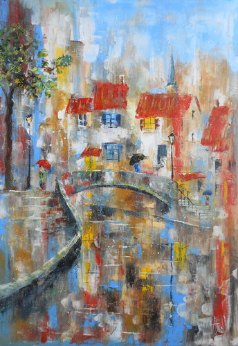 Le Petit Pont du Bourg di Axelle Bosler, Pittura in vendita su Singulart