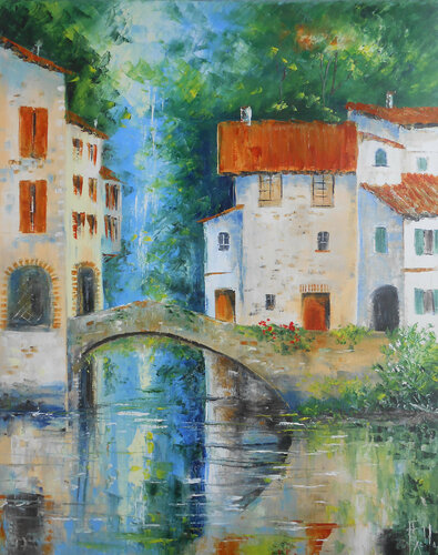 Souvenirs du Lac de Côme (Nesso - Italie) by Axelle Bosler, Painting for Sale on Singulart