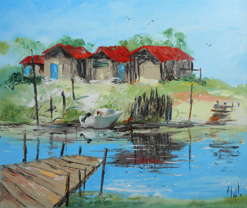 Port de Larros, Bassin d'Arcachon  (Série Ports de lumière V) Axelle Bosler