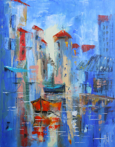 Petit Port en Province di Axelle Bosler, Pittura in vendita su Singulart