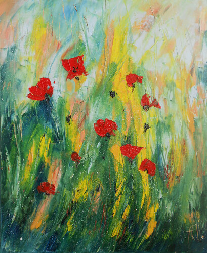 Coquelicots un Jour ... de Axelle Bosler, Pintura a la venta en Singulart