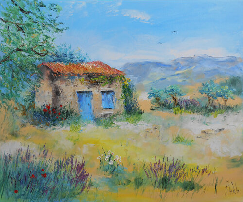 Un petit coin de Paradis en Provence by Axelle Bosler, Painting for Sale on Singulart