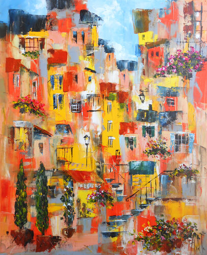 Village du Sud di Axelle Bosler, Pittura in vendita su Singulart