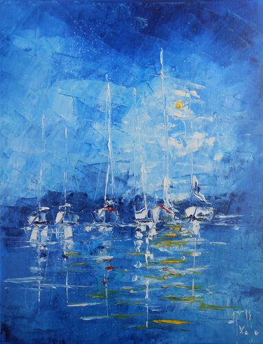 Entre ciel et mer di Axelle Bosler, Pittura in vendita su Singulart