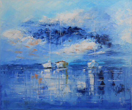 Quelque part sur le Lac Léman di Axelle Bosler, Pittura in vendita su Singulart