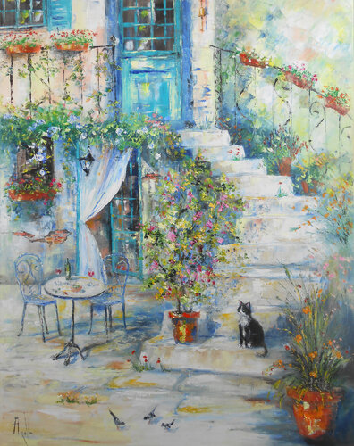 Floraison du Bonheur di Axelle Bosler, Pittura in vendita su Singulart