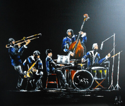 Le Concert de Jazz di Axelle Bosler, Pittura in vendita su Singulart