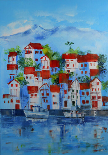 Port Basque  (Série Ports de lumière IV) von Axelle Bosler, Malerei kaufen auf Singulart