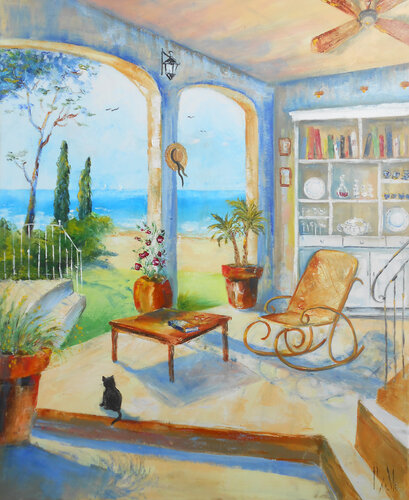 Patio d'été di Axelle Bosler, Pittura in vendita su Singulart