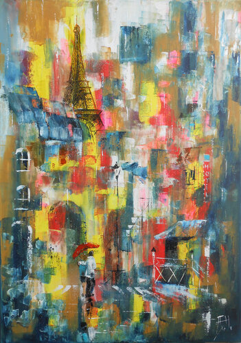 Un Soir de pluie à Paris von Axelle Bosler, Malerei kaufen auf Singulart