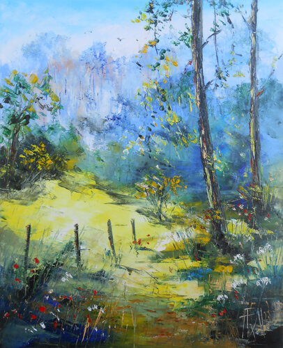 Clairière au soleil di Axelle Bosler, Pittura in vendita su Singulart