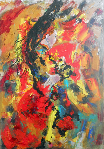 L'Andalouse -  Série Femmes de lumière II van Axelle Bosler, Schilderij te koop op Singulart