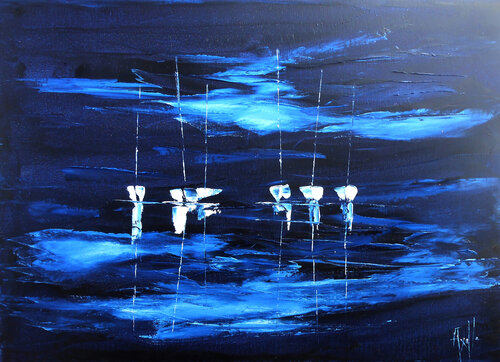 Reflets dans la nuit von Axelle Bosler, Malerei kaufen auf Singulart