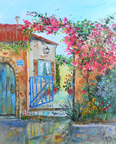 Le Clos fleuri by Axelle Bosler, Painting for Sale on Singulart