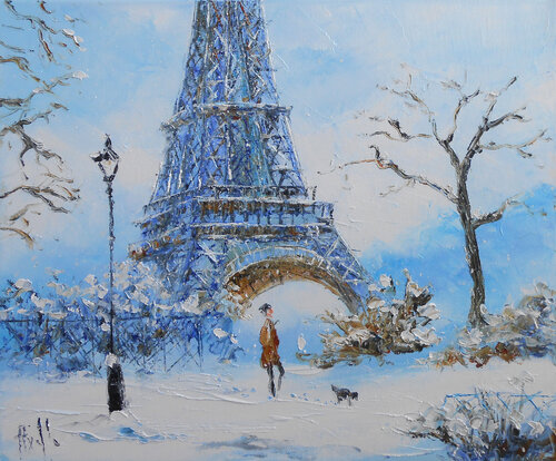 Paris sous la neige /2 van Axelle Bosler, Schilderij te koop op Singulart