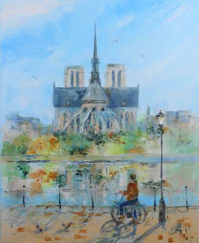 Paris, Quai de Seine di Axelle Bosler, Pittura in vendita su Singulart