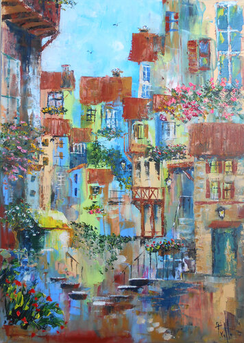Alsace village by Axelle Bosler, Painting for Sale on Singulart