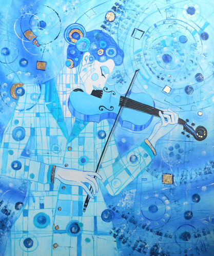 Le Violon bleu von Axelle Bosler, Malerei kaufen auf Singulart