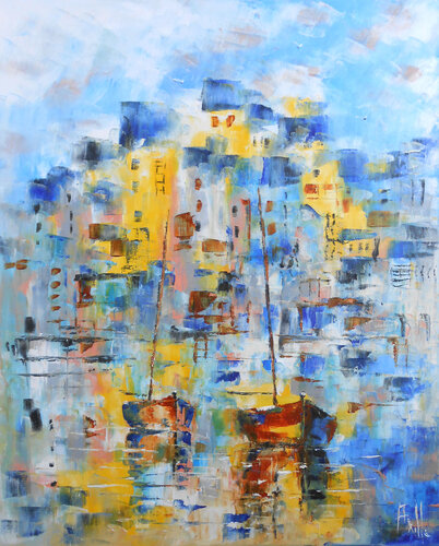 Petit Port au Soleil von Axelle Bosler, Malerei kaufen auf Singulart