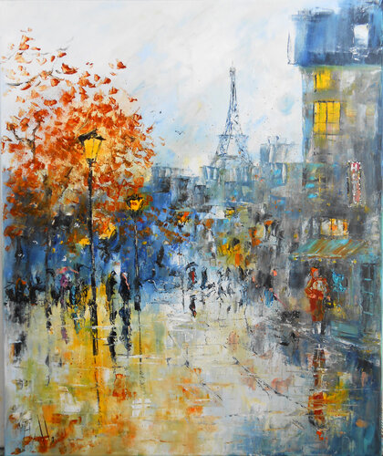 L'Automne à Paris - Série "Rêveries parisiennes" van Axelle Bosler, Schilderij te koop op Singulart