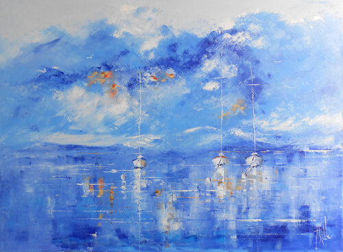 Silence sur le Lac Léman by Axelle Bosler, Painting for Sale on Singulart