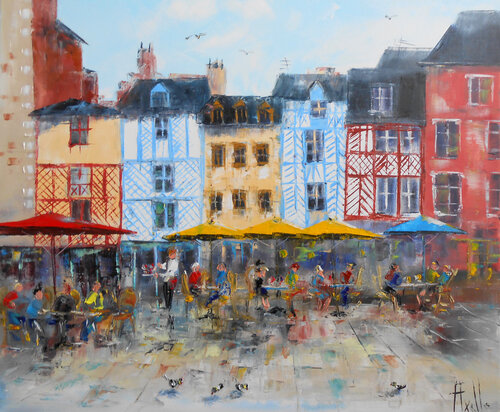 Place St.Anne à Rennes von Axelle Bosler, Malerei kaufen auf Singulart