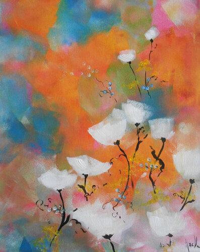 Pavots blancs by Axelle Bosler, Painting for Sale on Singulart