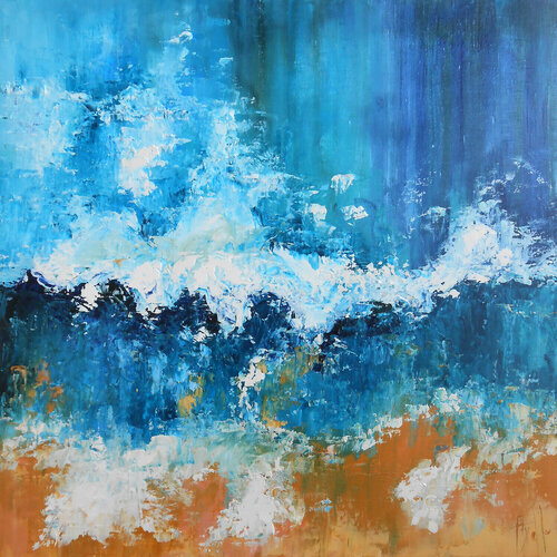Vagues (Série Atlantique -IV) von Axelle Bosler, Malerei kaufen auf Singulart