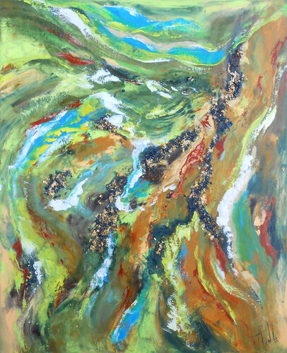 "Mémoires des Terres Émergées" série "Cartographies intérieures" par Axelle Bosler, Peinture en vente sur Singulart