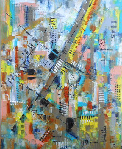 “Flux croisés” - Série Cartographie intérieures by Axelle Bosler, Painting for Sale on Singulart