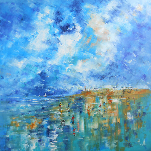 Marée claire-Série Littoraux lumineux by Axelle Bosler, Painting for Sale on Singulart