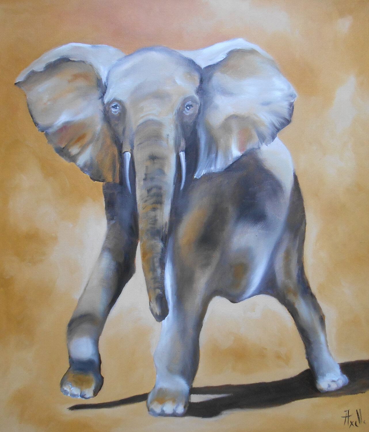 Le Grand Solitaire (éléphant) by Axelle Bosler (2020) : Painting Oil on  Canvas - Singulart, image size:1282x1500