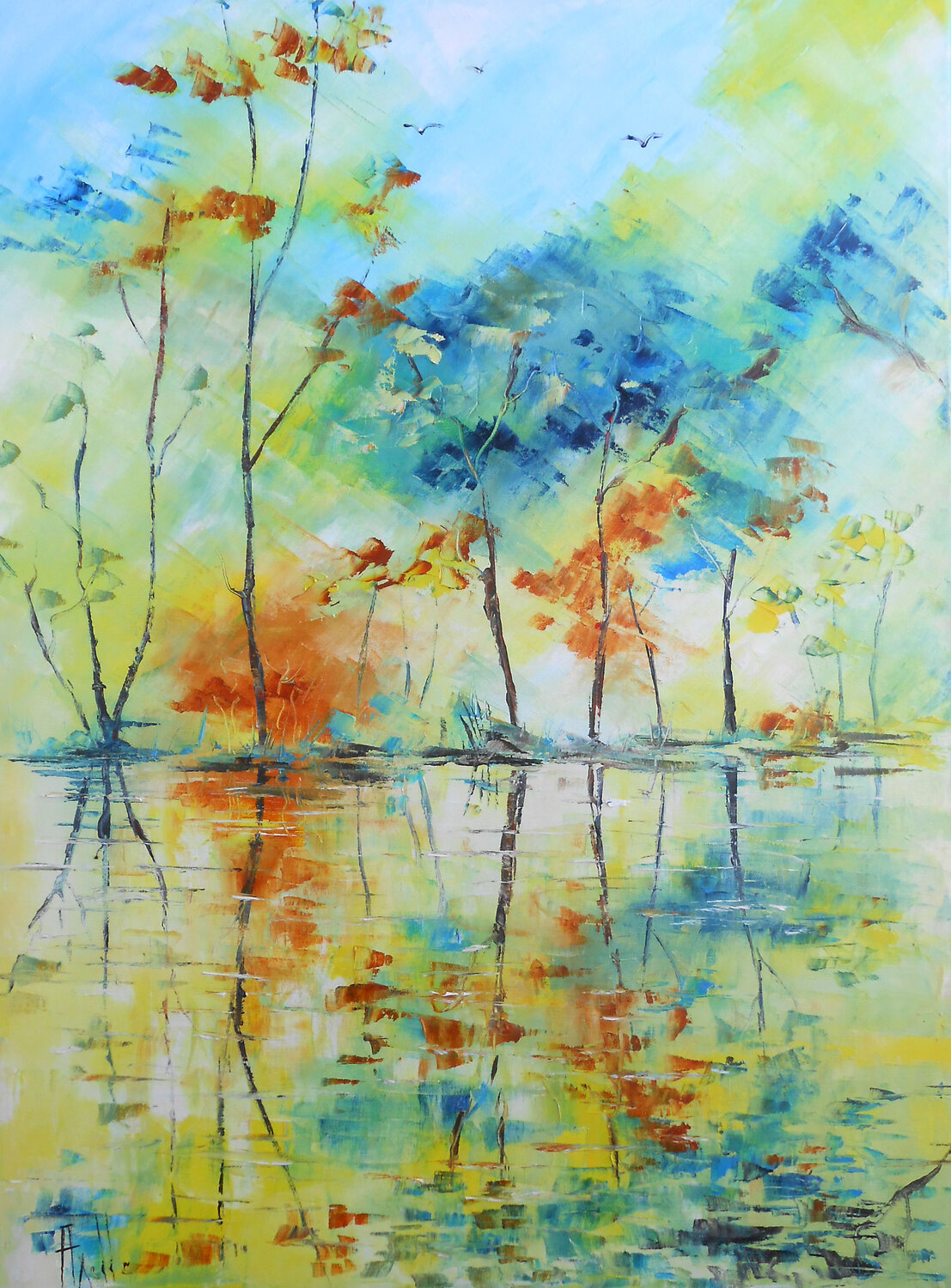 Les Reflets du Silence - Série “Reflets & Lumières” Axelle Bosler Originalgemälde zu verkaufen