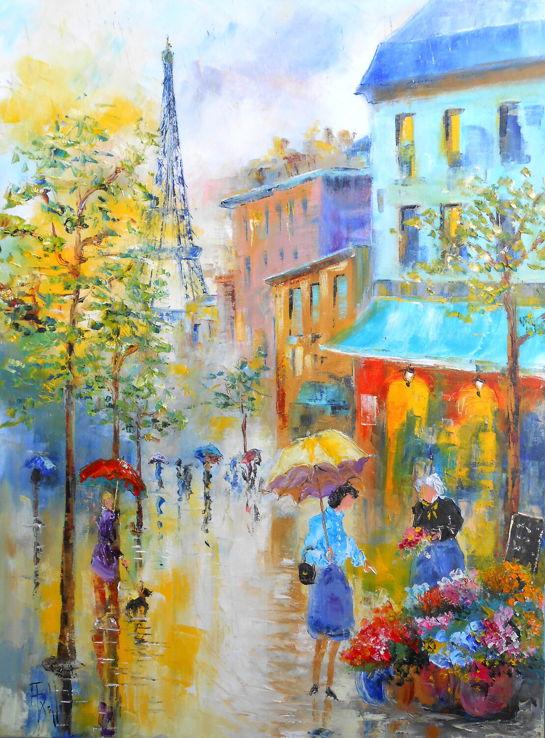 Boulevard fleuri à Paris - Série "Rêveries parisiennes" Axelle Bosler