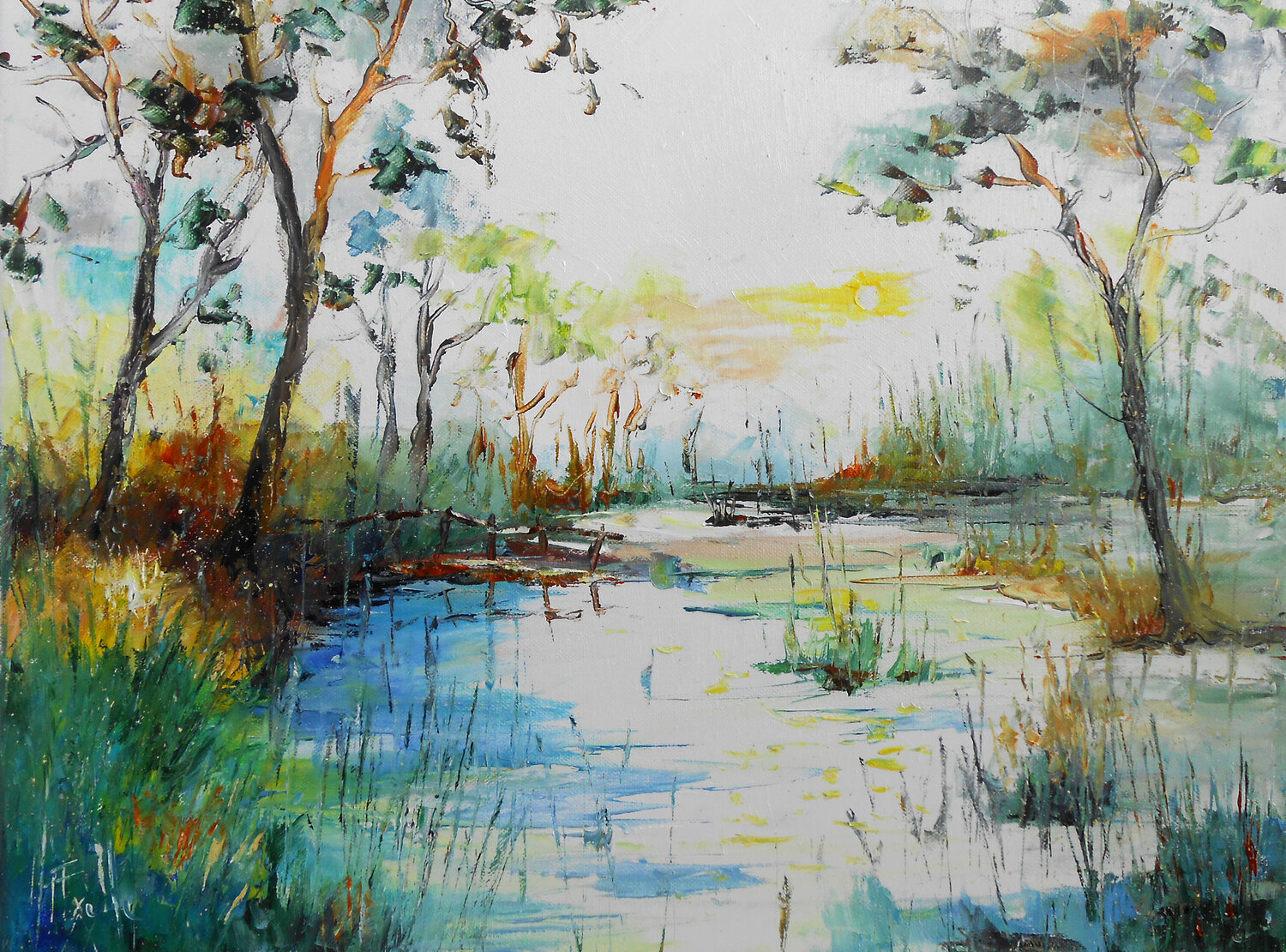 Le Silence des Roseaux Axelle Bosler Original painting for sale