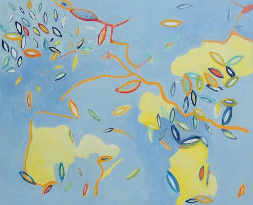 Les feuilles s'envolent di Vincent Gabin, Pittura in vendita su Singulart