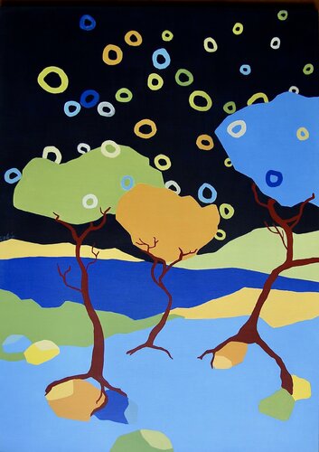 Paysage de nuit du sud II di Vincent Gabin, Pittura in vendita su Singulart