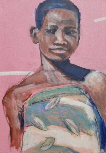 Jeune femme africaine di Vincent Gabin, Pittura in vendita su Singulart