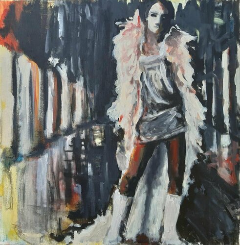 Mon ange aux bottes blanches di Vincent Gabin, Pittura in vendita su Singulart