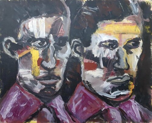 Les frères jumeaux di Vincent Gabin, Pittura in vendita su Singulart