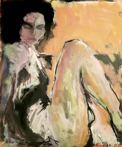 Femme recroquevillée di Vincent Gabin, Pittura in vendita su Singulart